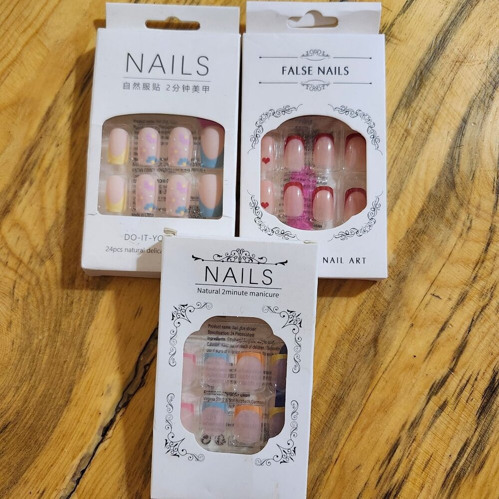 Press On Nails Bundle Mixed Styles & Brands Short Medium Gloss Matte DIY Set - Picture 6 of 7